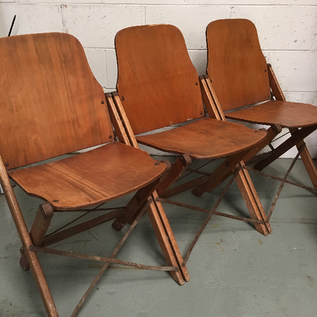 CHAIR, Folding Timber Theatre, Set of 3